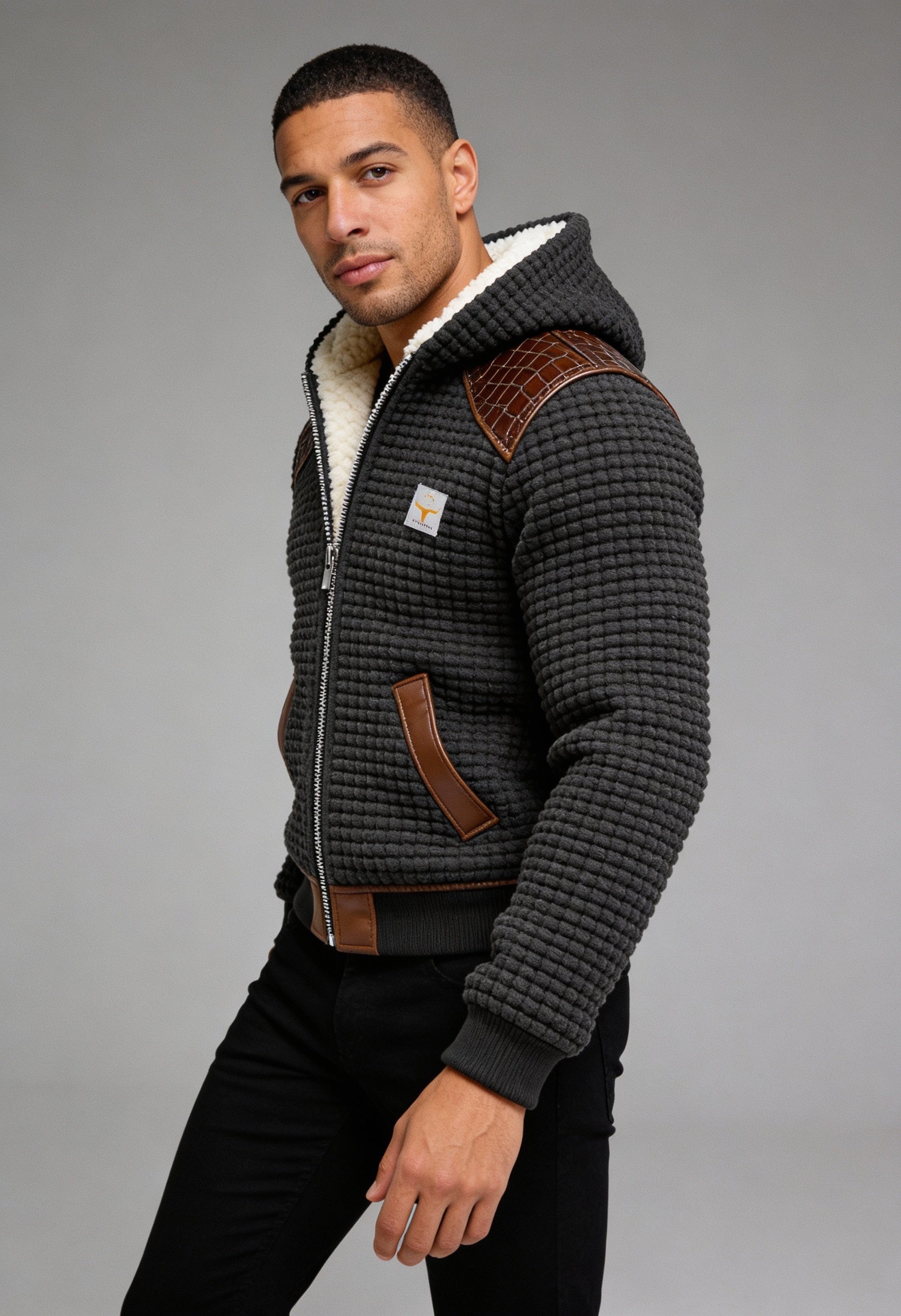 JULIAN | Jacket with embossed leather texture