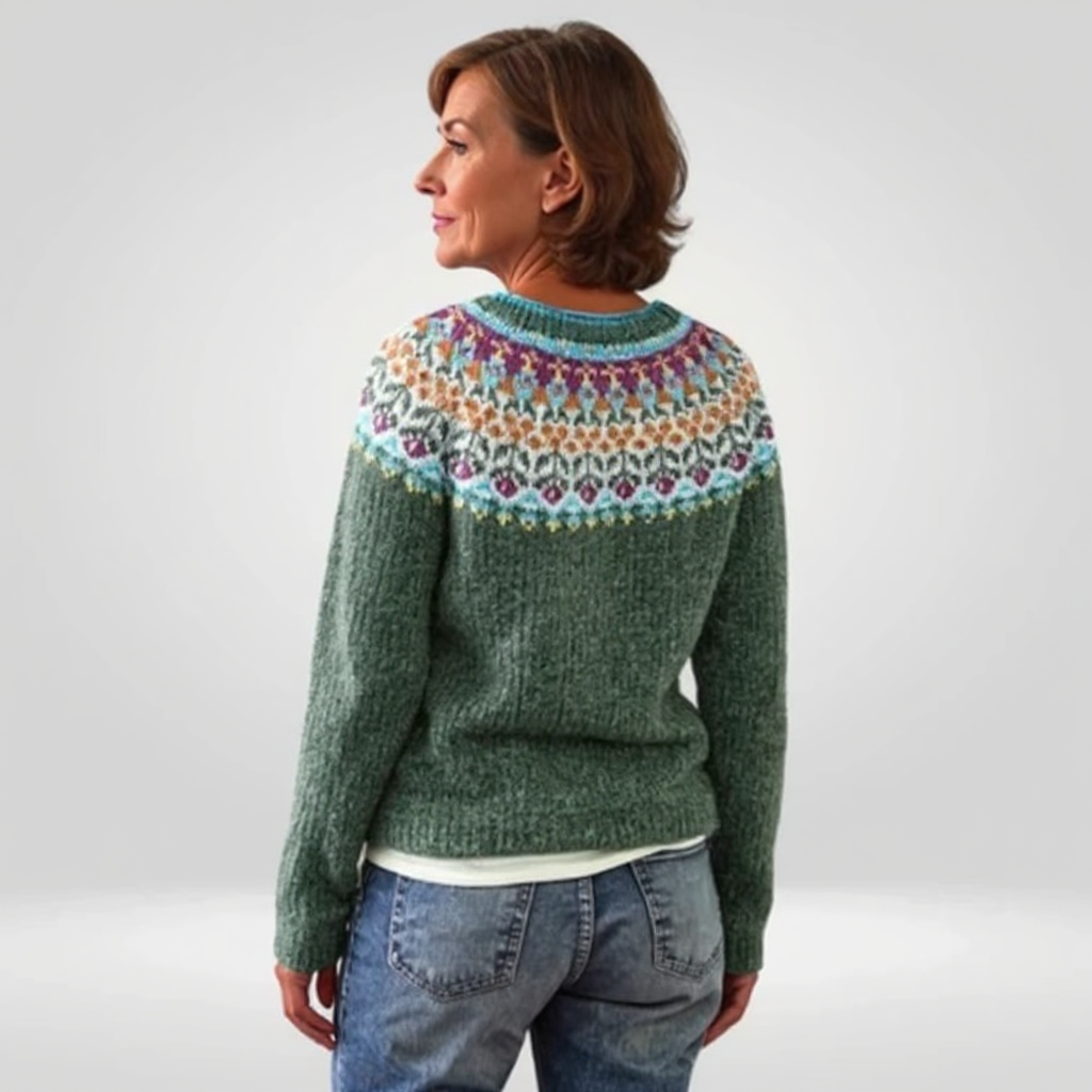 BRITTANY | Icelandic jumper with patterned knit