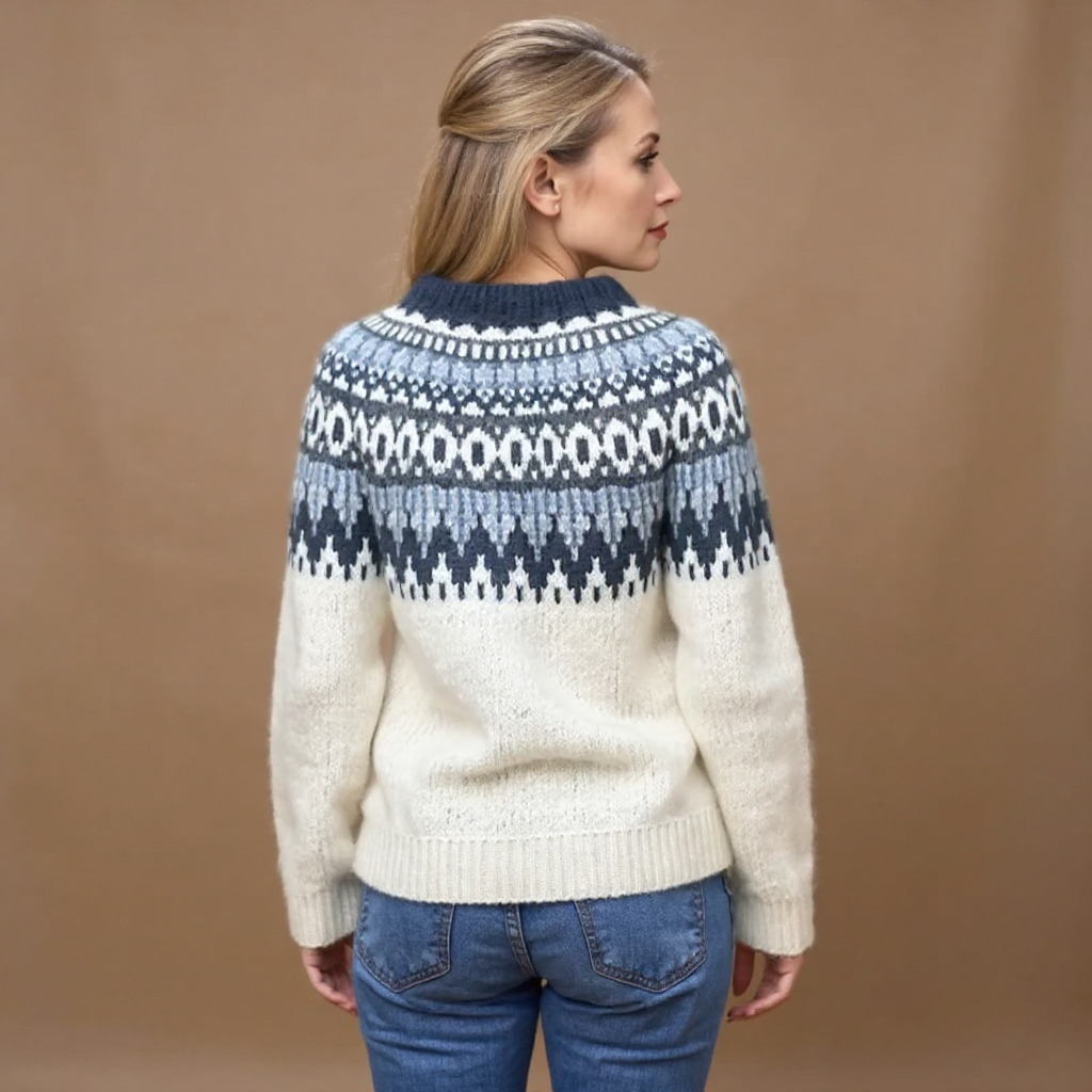 MAECEY | Icelandic knit jumper with patterned detail