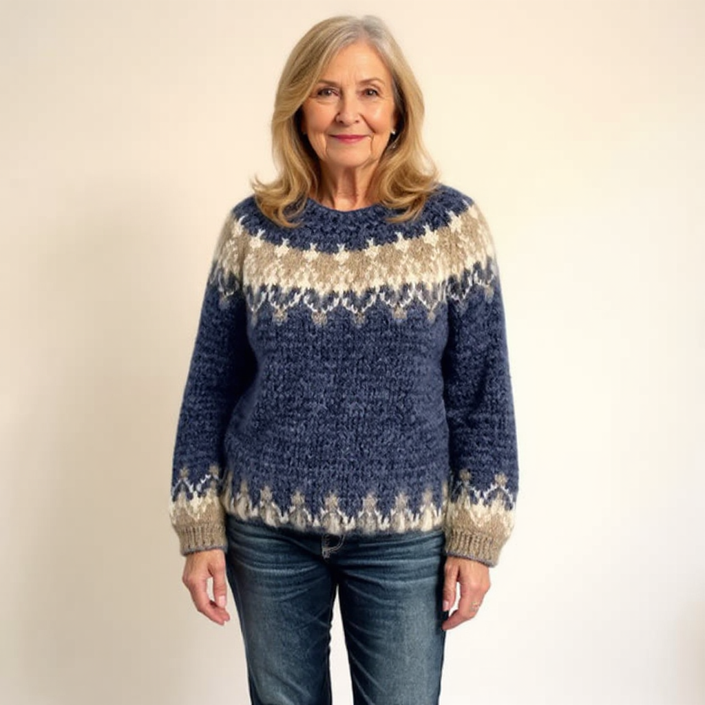 SAMANTHA | Icelandic jumper with patterned knit