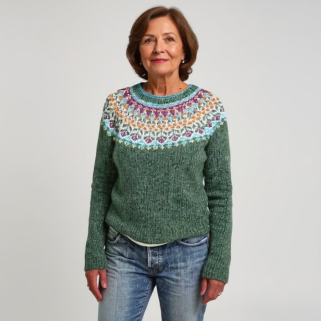 BRITTANY | Icelandic jumper with patterned knit