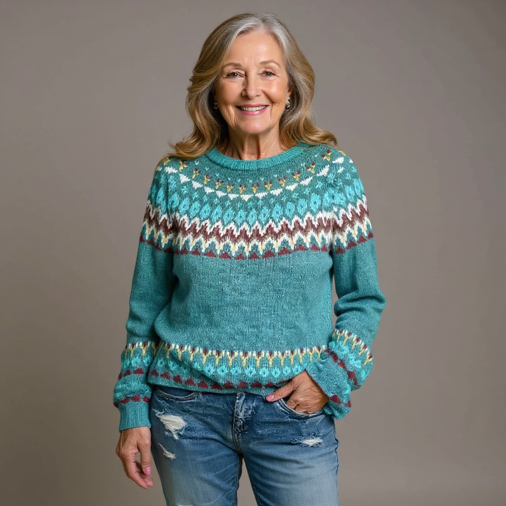 SOFIA | Icelandic jumper with patterned knit