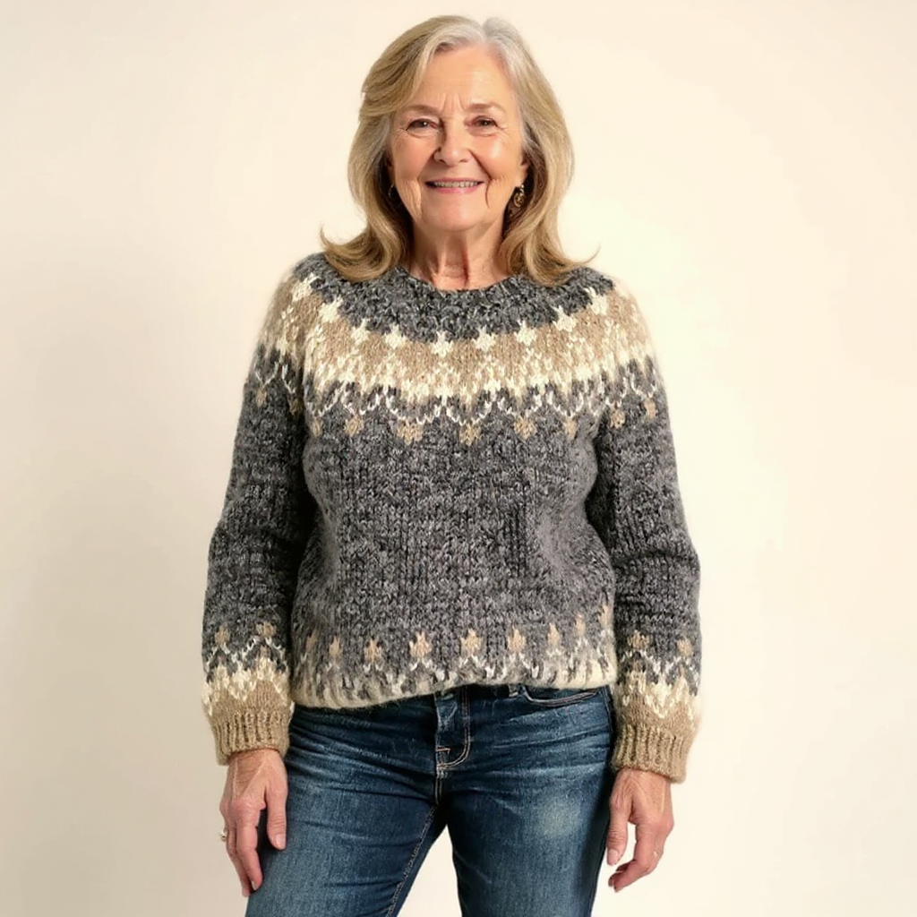SAMANTHA | Icelandic jumper with patterned knit