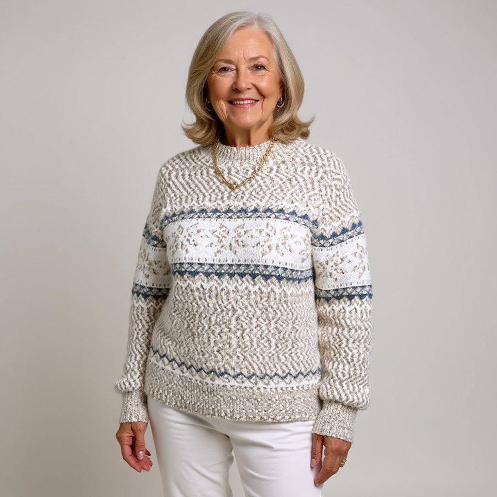 MELANIE | Icelandic knit jumper with patterned design
