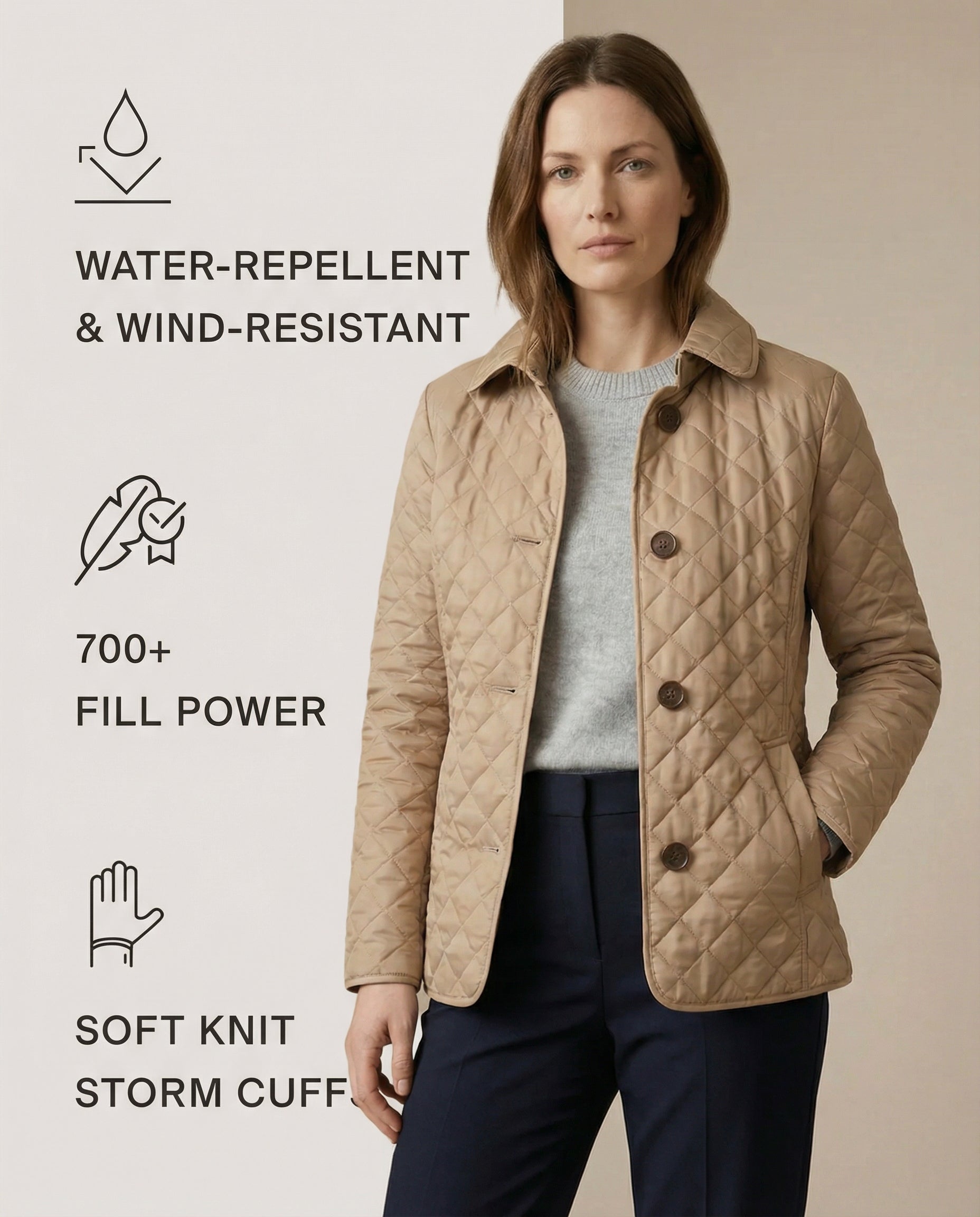 GRACE | Quilted jacket with button-up front