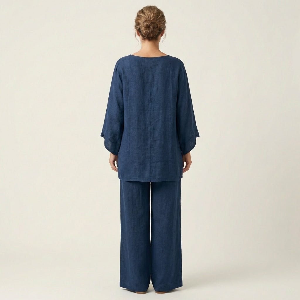 MAJOLIE | Set with wide-leg trousers