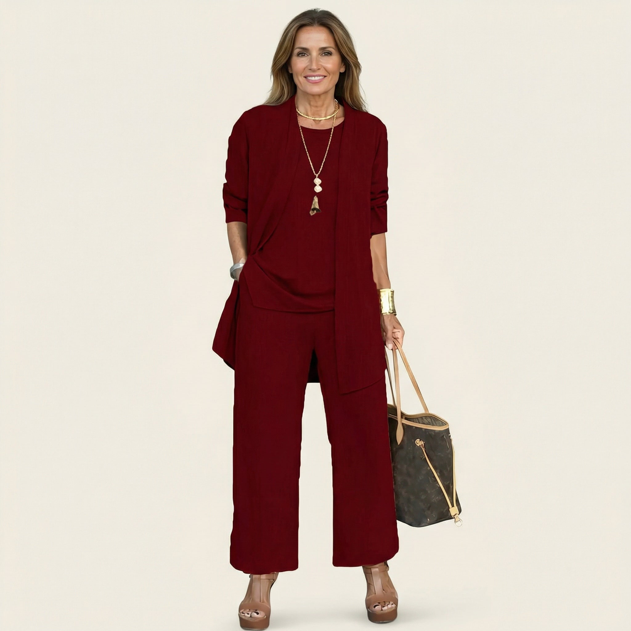 VIVIENNE | Three-piece set with wide-leg trousers