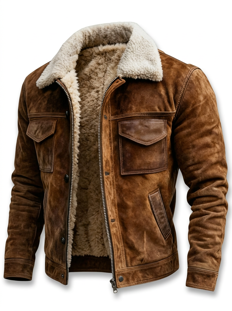 HUNTER | Sherpa-lined leather jacket