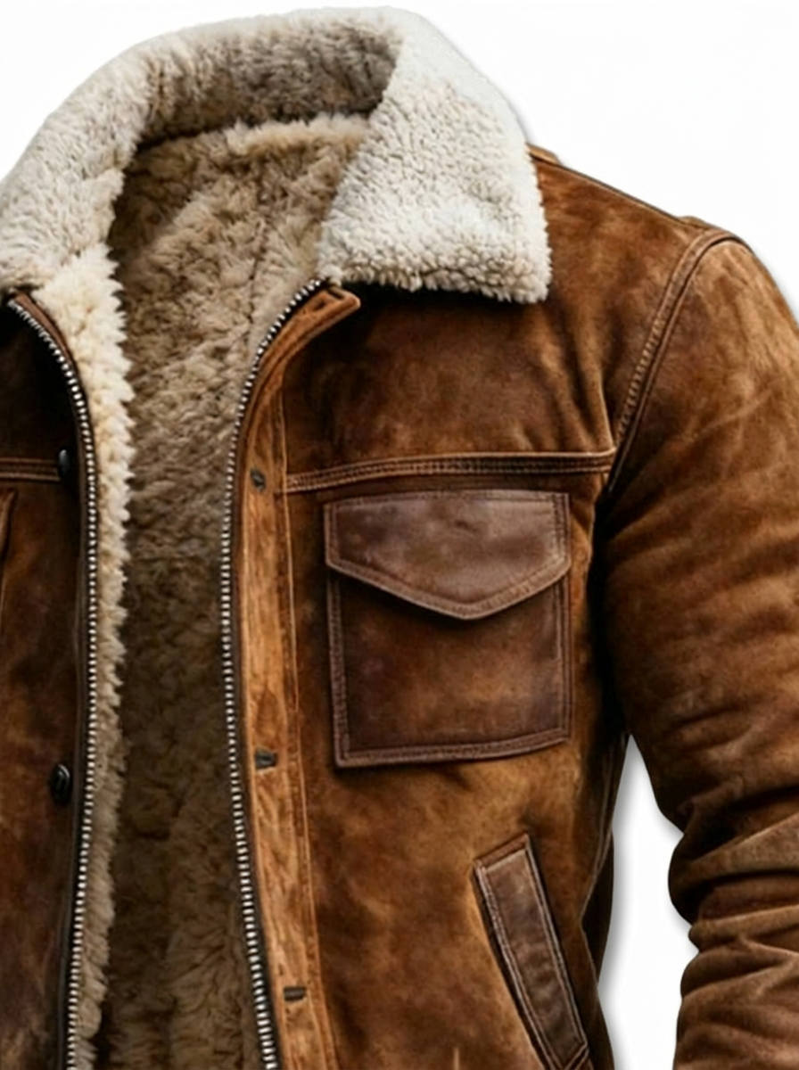 HUNTER | Sherpa-lined leather jacket