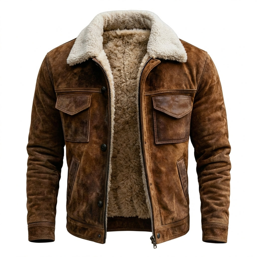 HUNTER | Sherpa-lined leather jacket