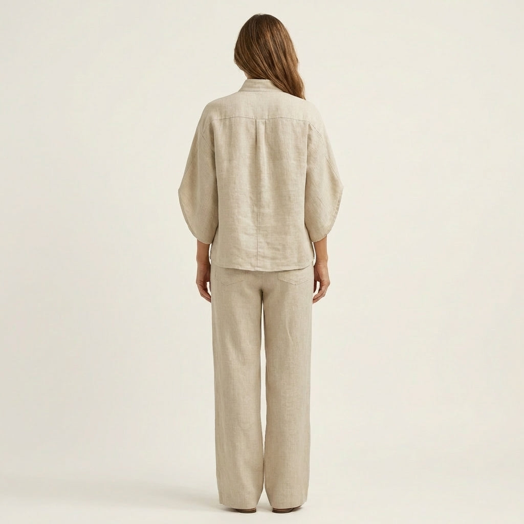 ZERAH | Two-piece set with wide-leg trousers