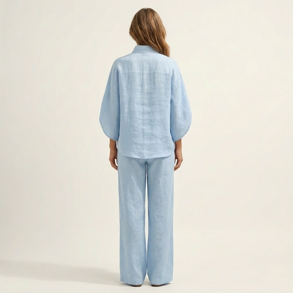 ZERAH | Two-piece set with wide-leg trousers