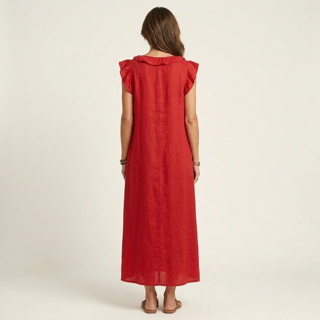 JOSETTE | Maxi dress with ruffle V-neck