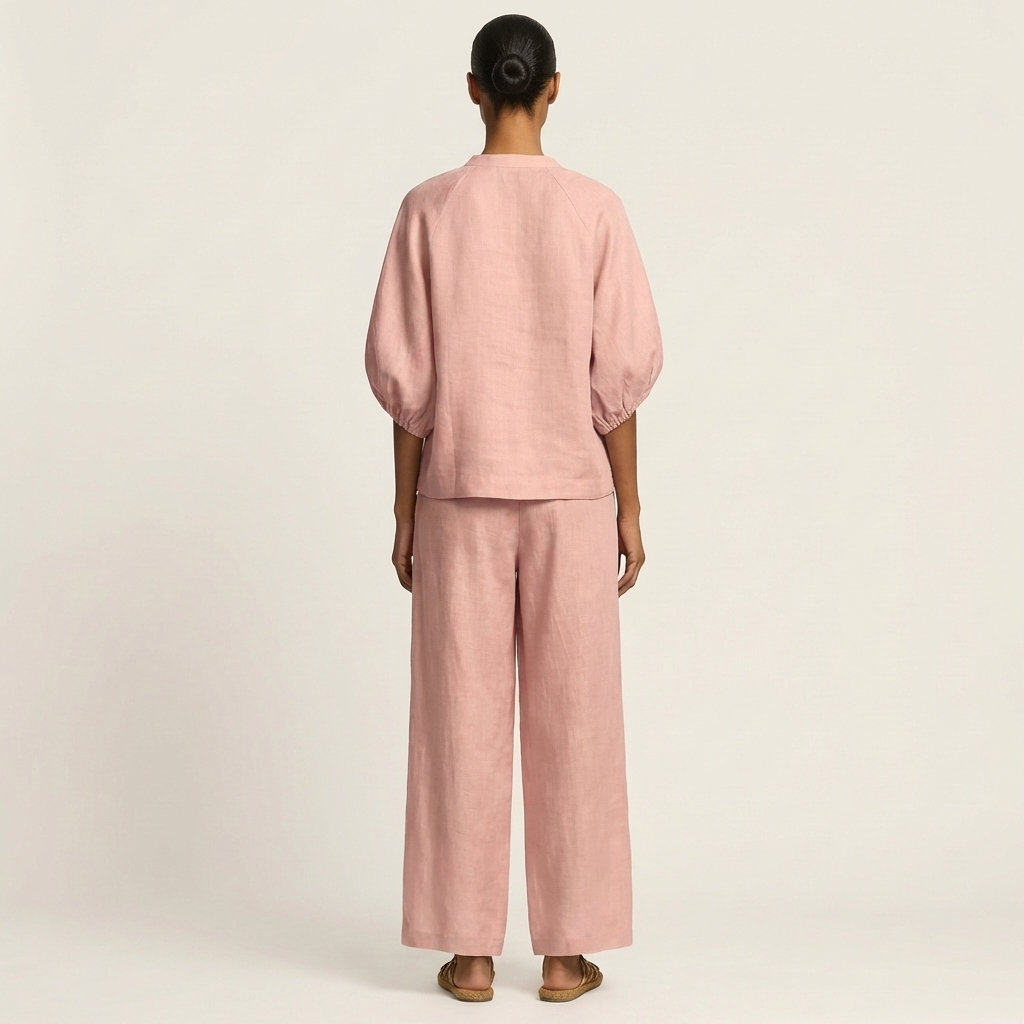 MARLOWE | Set with wide-leg trousers and puff sleeves