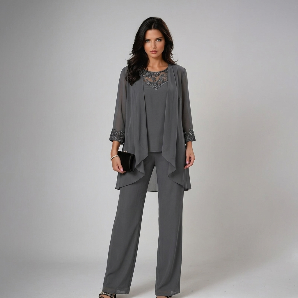 IVA | Three-piece set with wide-leg trousers