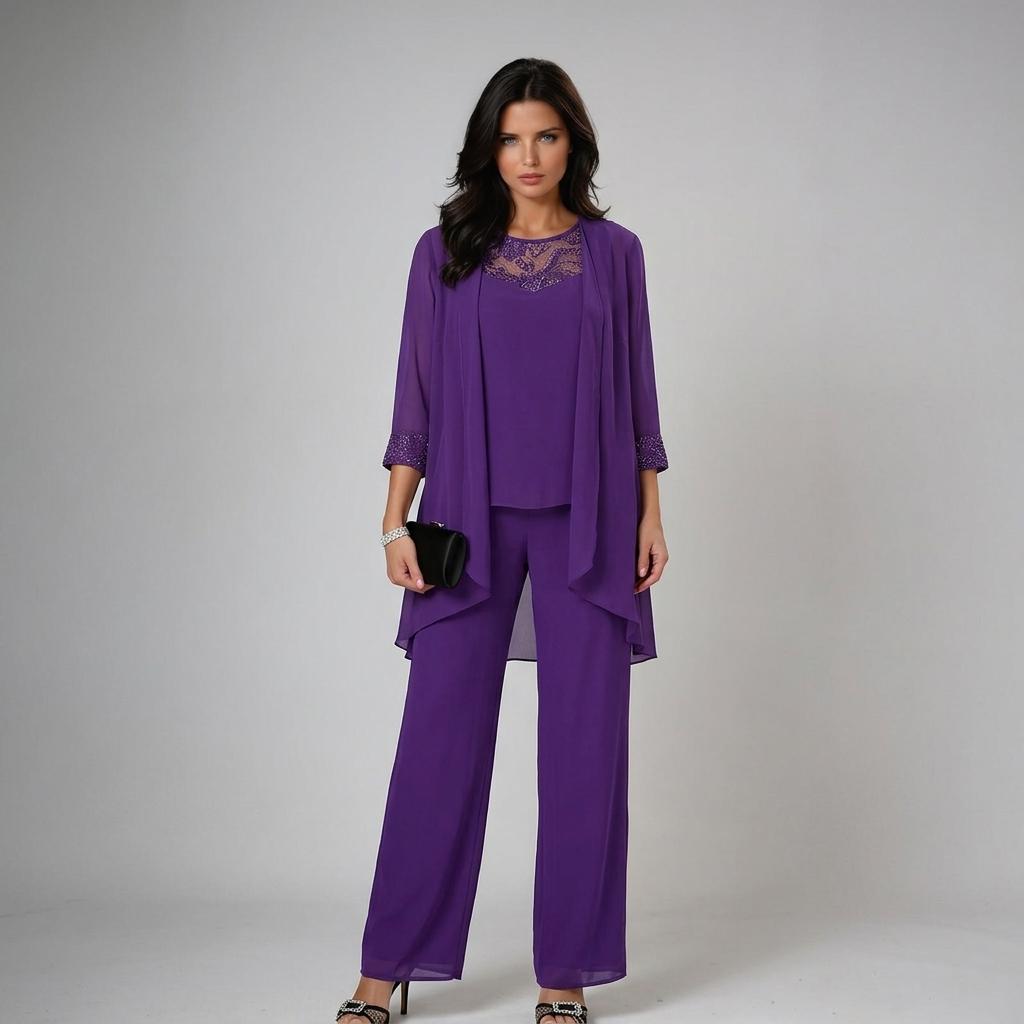 IVA | Three-piece set with wide-leg trousers