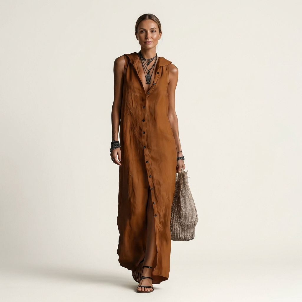 MIRABELL | Maxi dress with hooded collar
