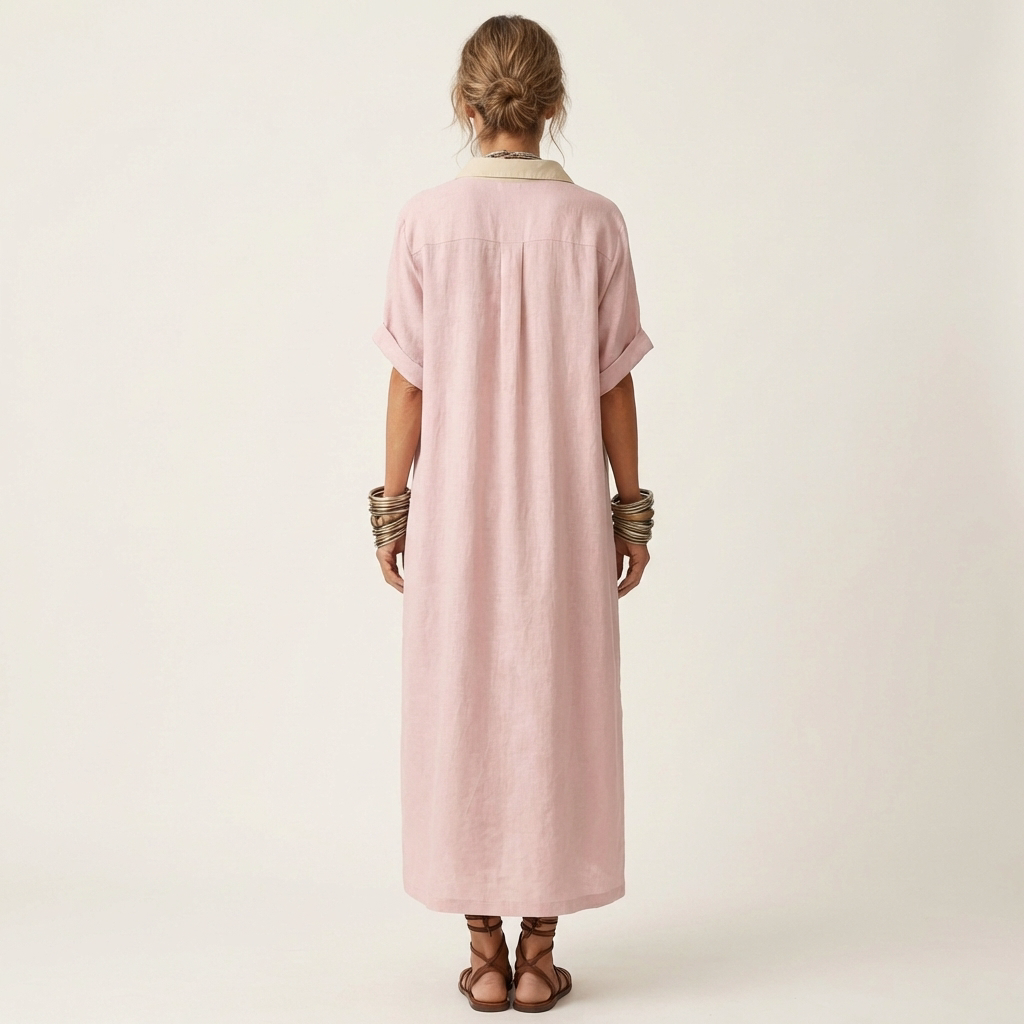 KAMIRA | Maxi shirt dress with contrast collar