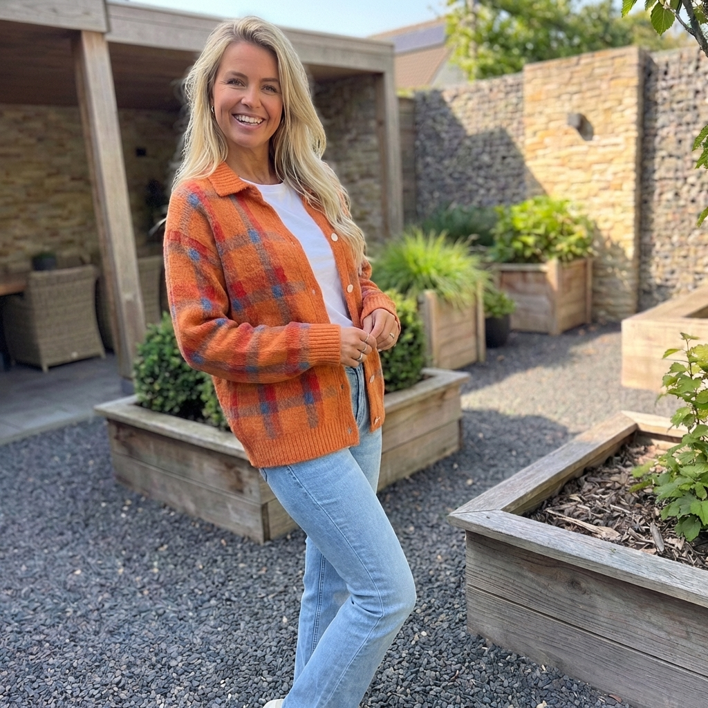FREYA | Jumper with retro check pattern