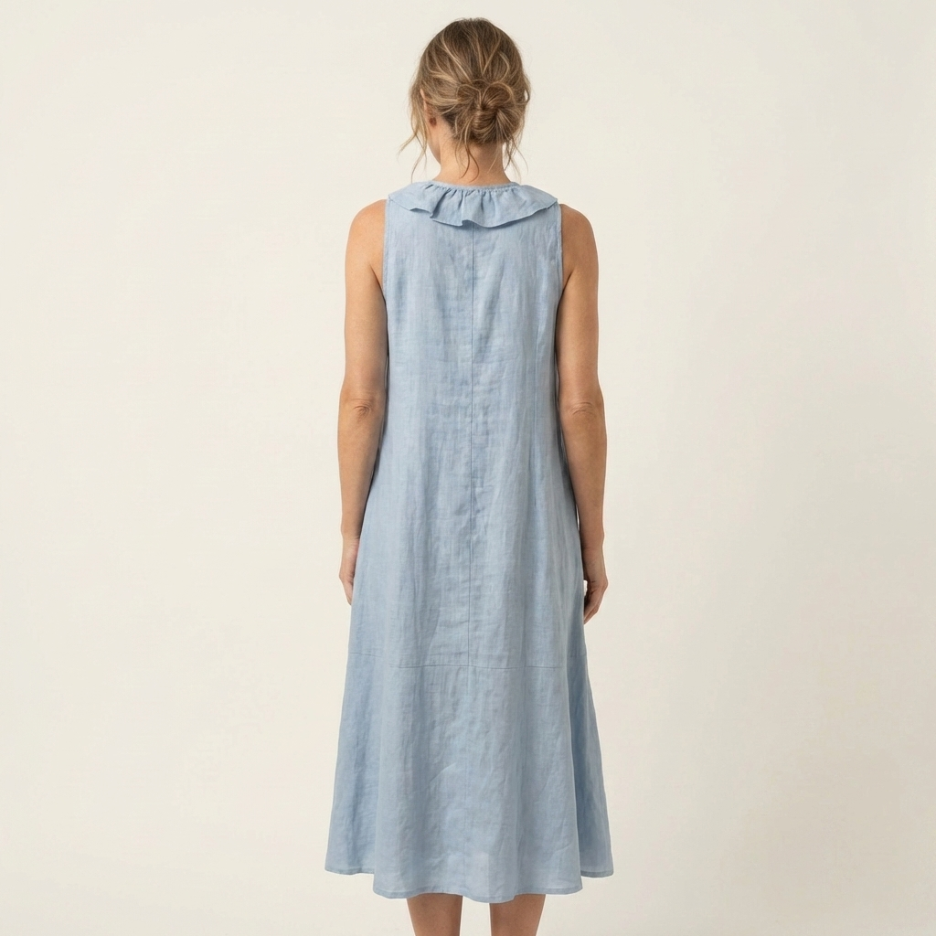 VICKY | Maxi dress with front ruffle