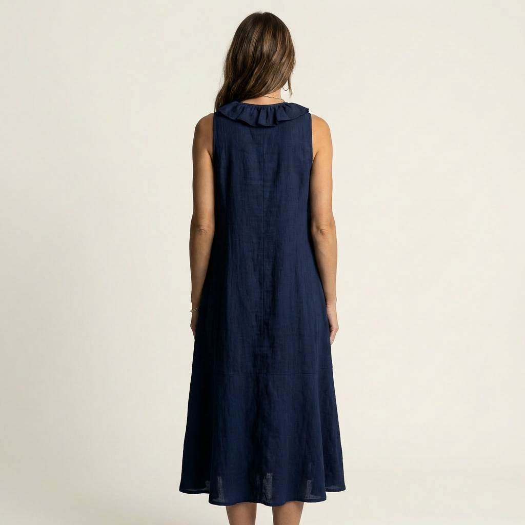 VICKY | Maxi dress with front ruffle
