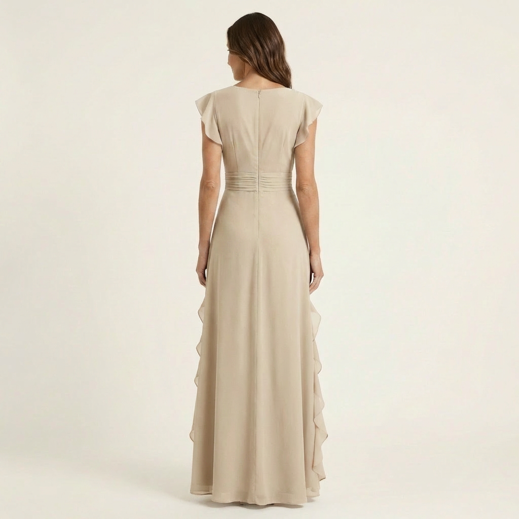 NELLYANA | Maxi dress with cascading ruffle