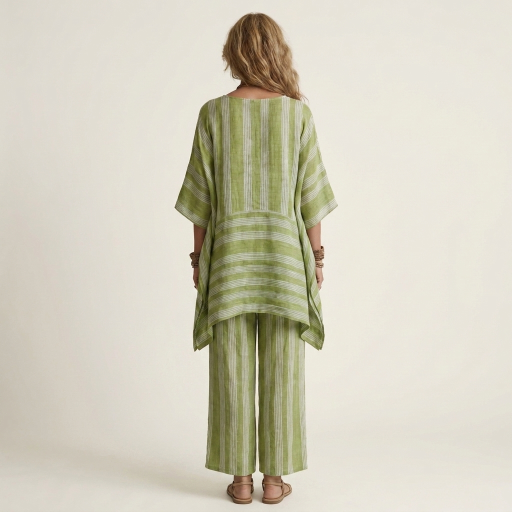 KIARA | Two-piece set with wide-leg striped pants