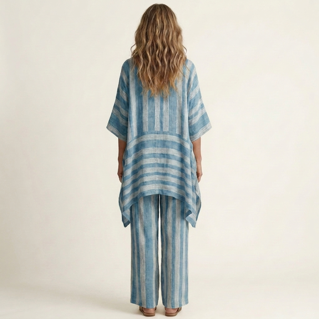 KIARA | Two-piece set with wide-leg striped pants