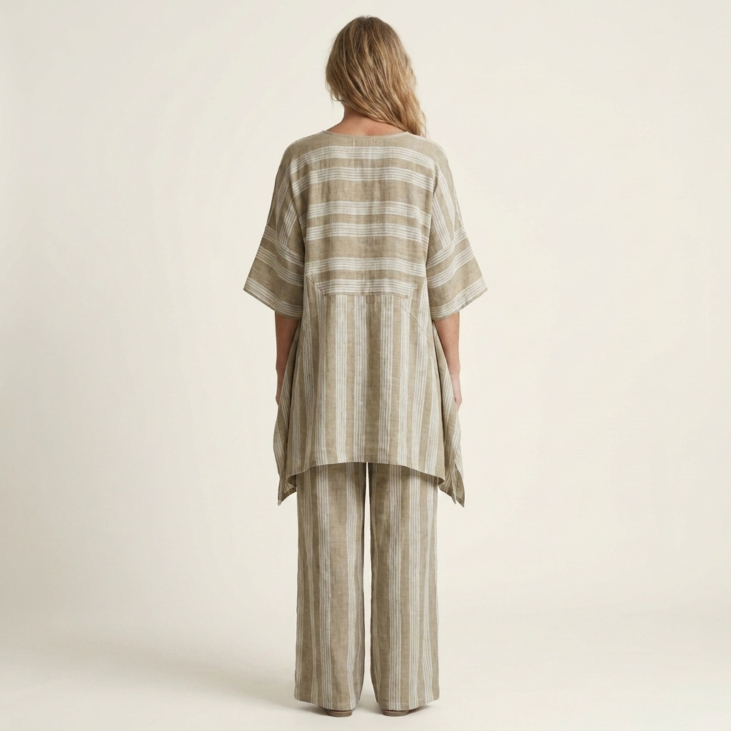 KIARA | Two-piece set with wide-leg striped pants