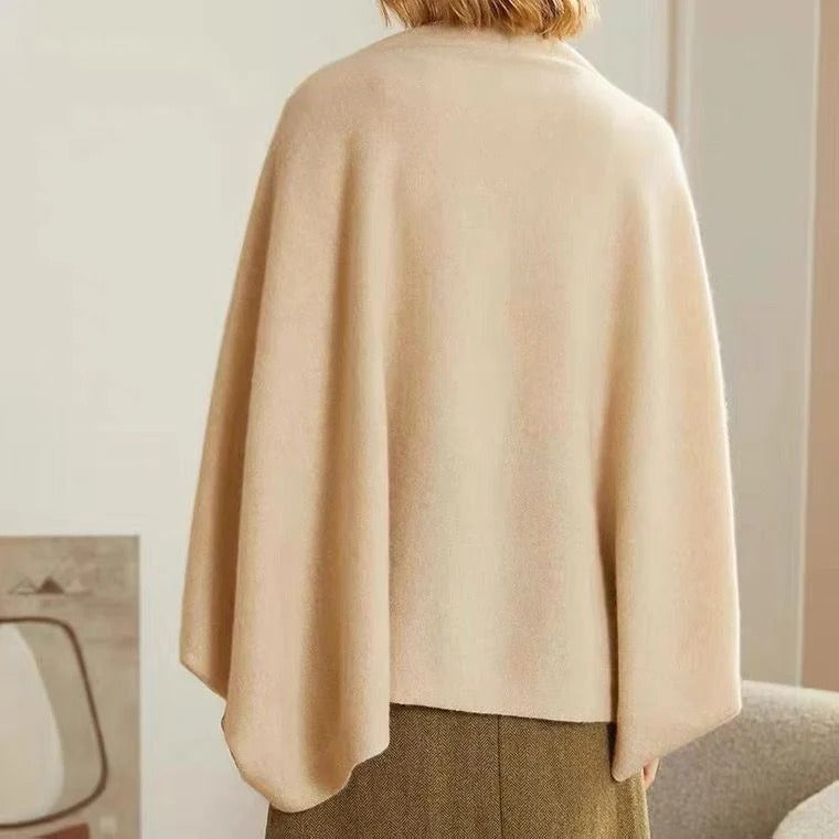 LARA | Merino wool shawl with oversized drape