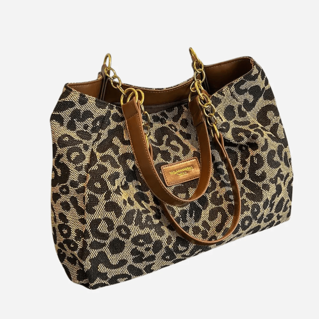 LAURA | Geantă din pânză cu model leopard - Liora București
