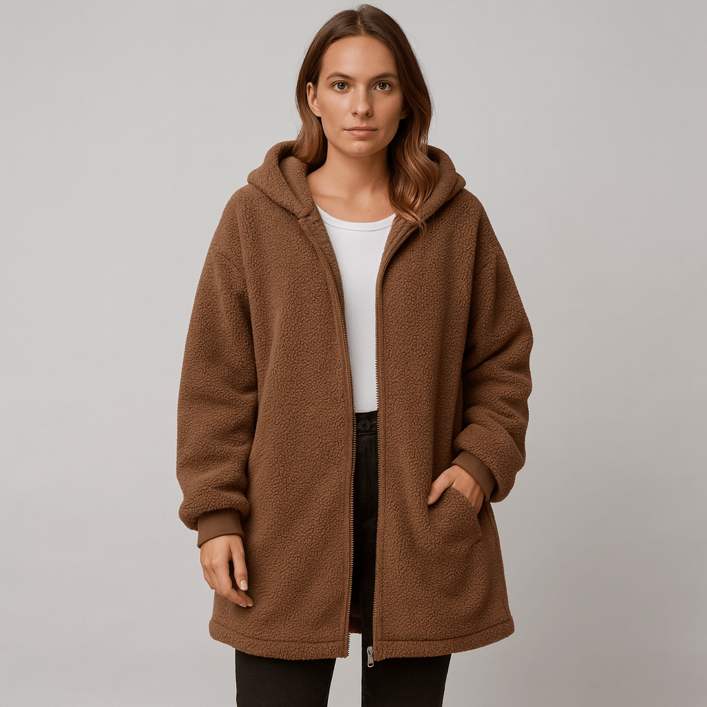 JANE | Teddy coat with plush fabric