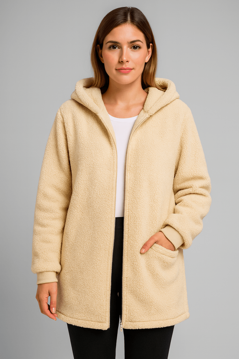 JANE | Teddy coat with plush fabric