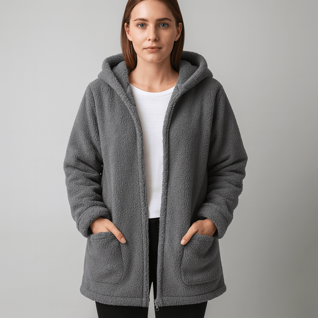 JANE | Teddy coat with plush fabric