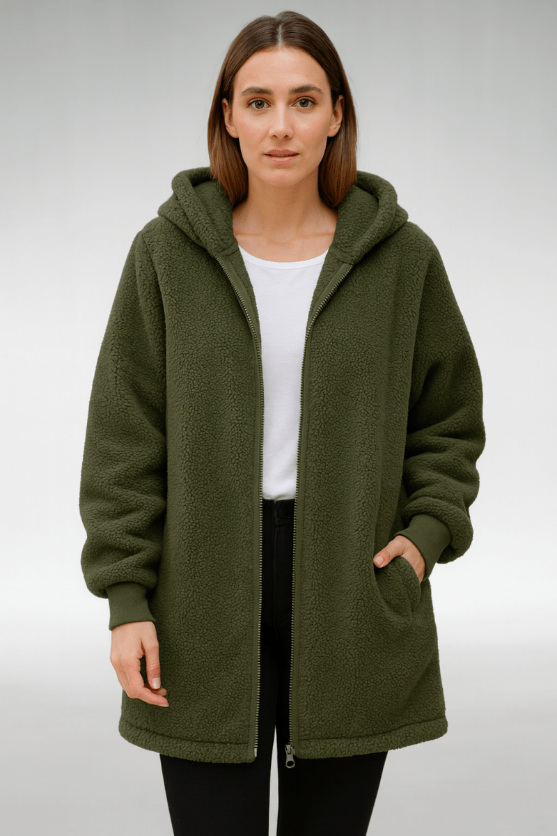 JANE | Teddy coat with plush fabric
