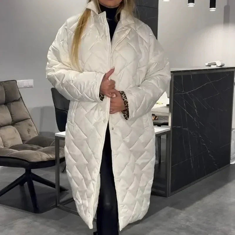 BRIAR | Long coat with diamond quilting