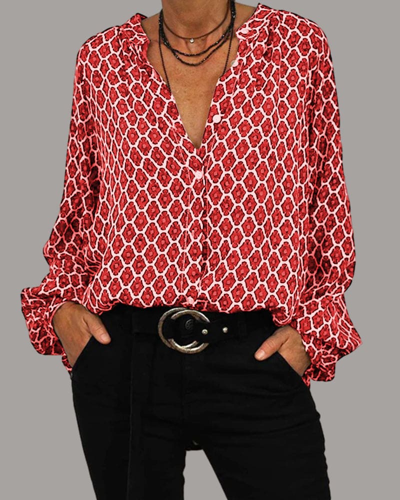 ELLIE | Midi shirt with V-neck