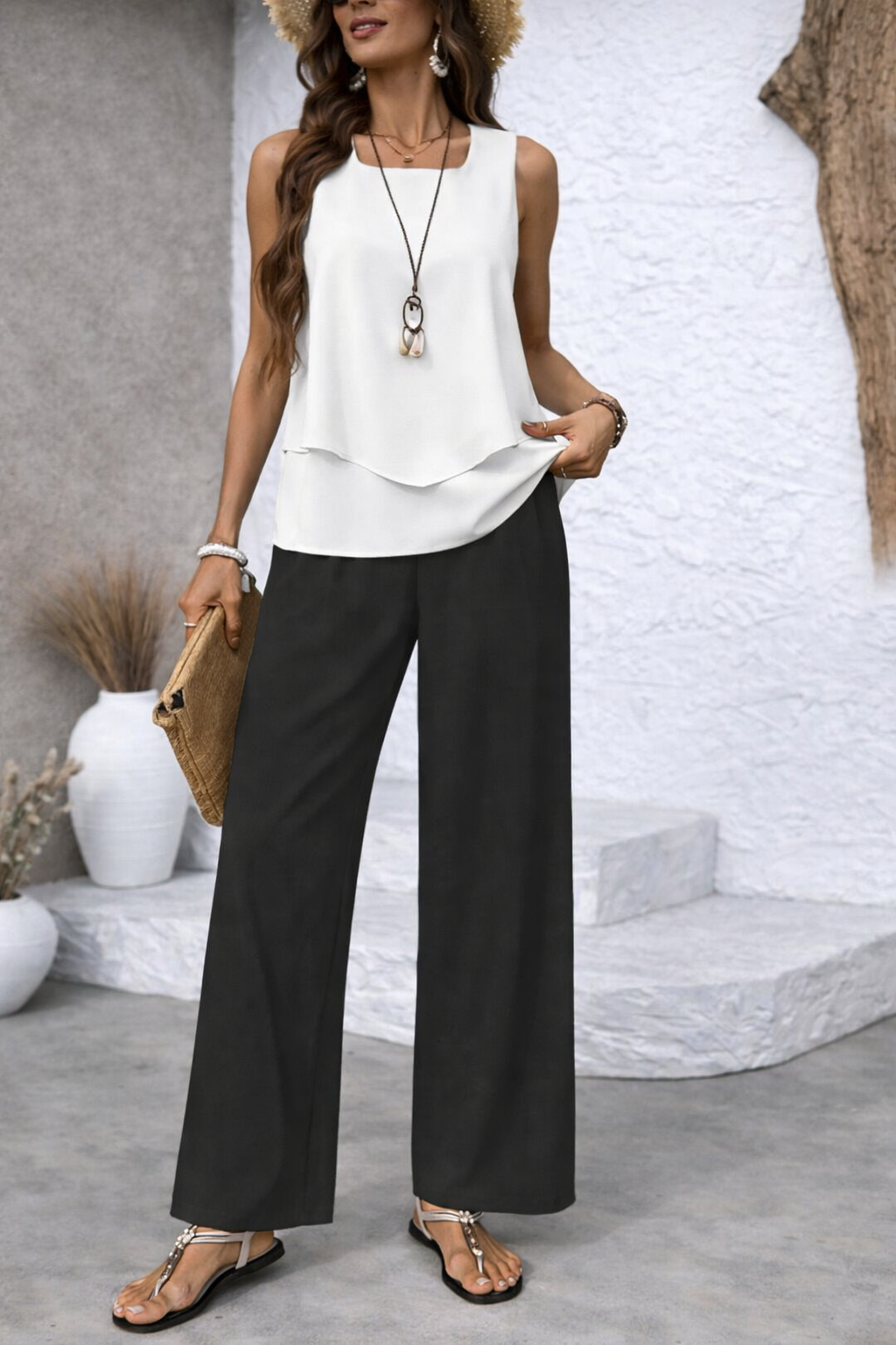 CHLOE | Set with wide-leg pants