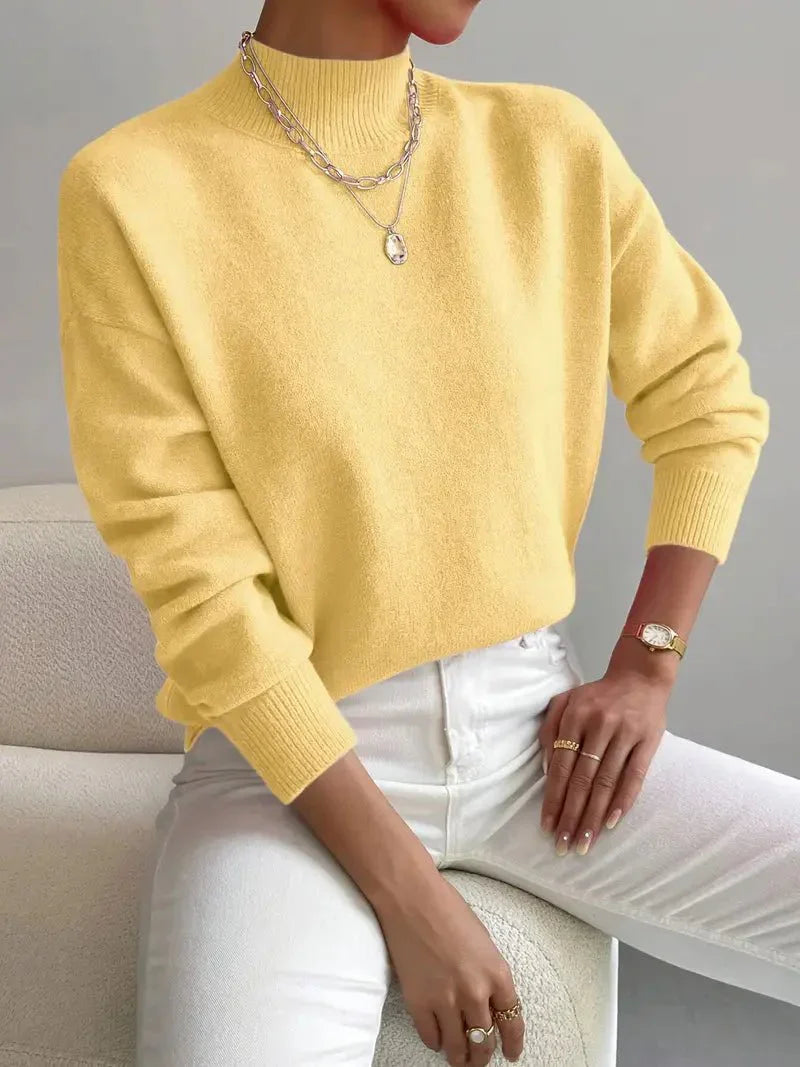 ELEANOR | Polo neck jumper with ribbed cuffs