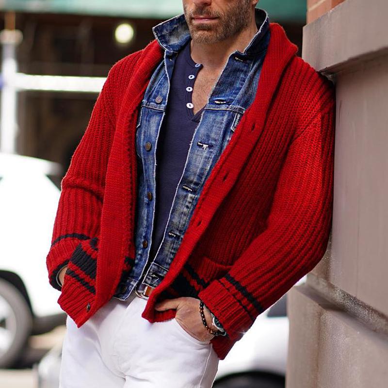 FELIX | Cardigan with colourblock stripes
