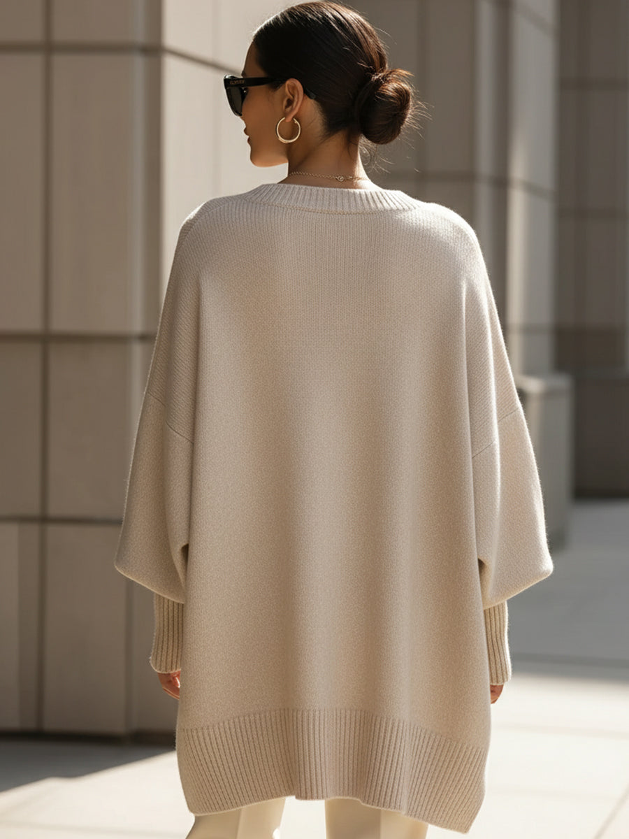 SIENNA | Oversized jumper with ribbed neckline