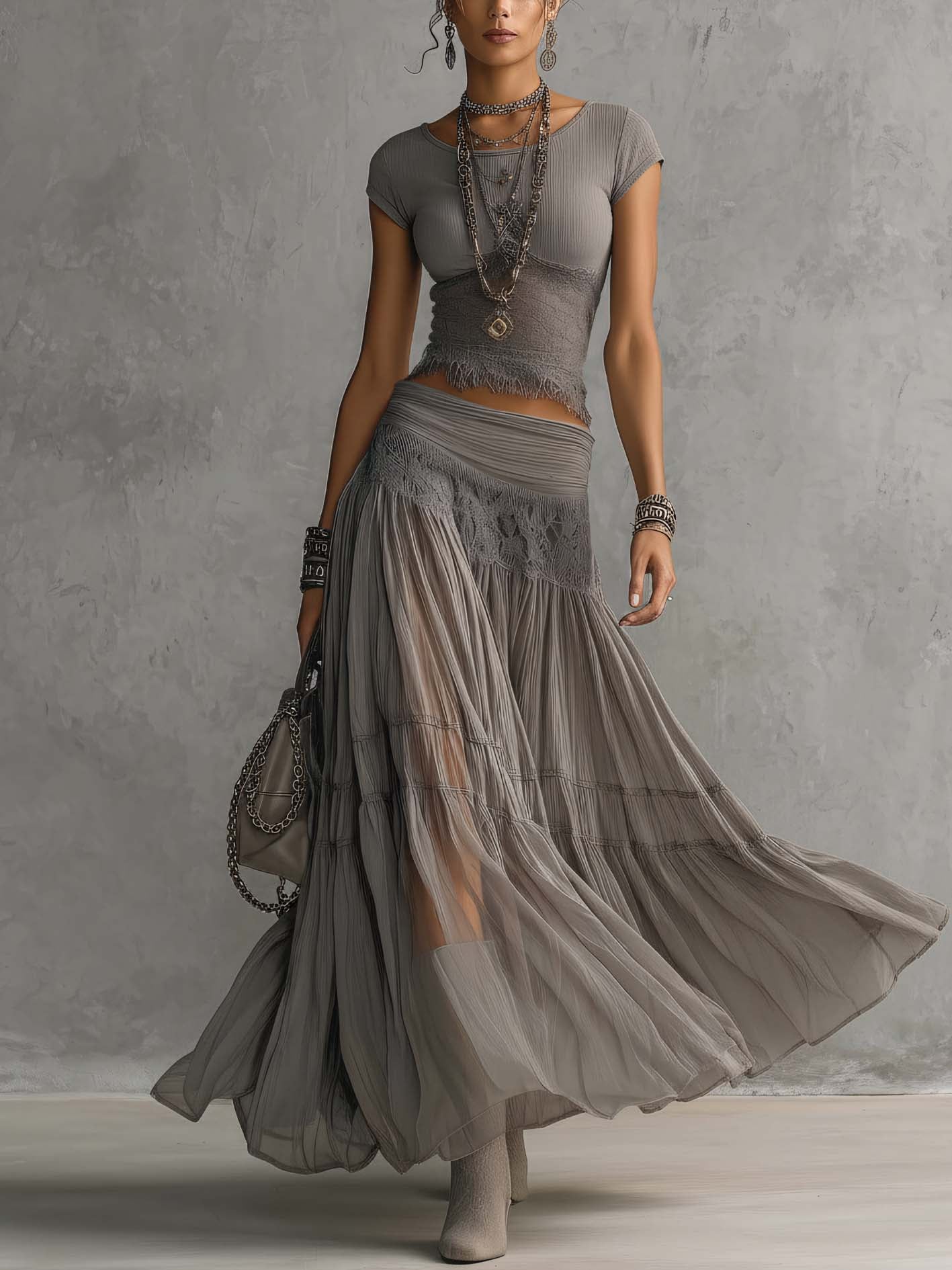 CATERINA | Co-ord set with pleated skirt