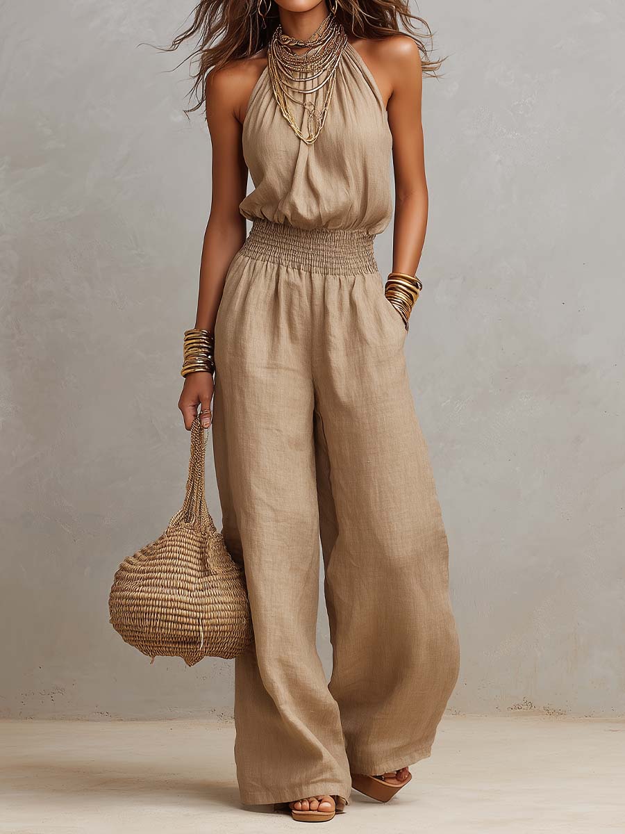 LORAINE | Jumpsuit with halter neckline