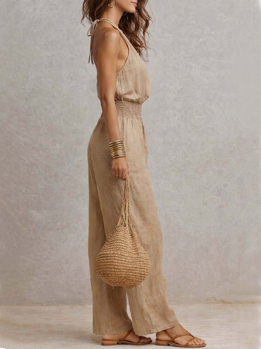 LORAINE | Jumpsuit with halter neckline