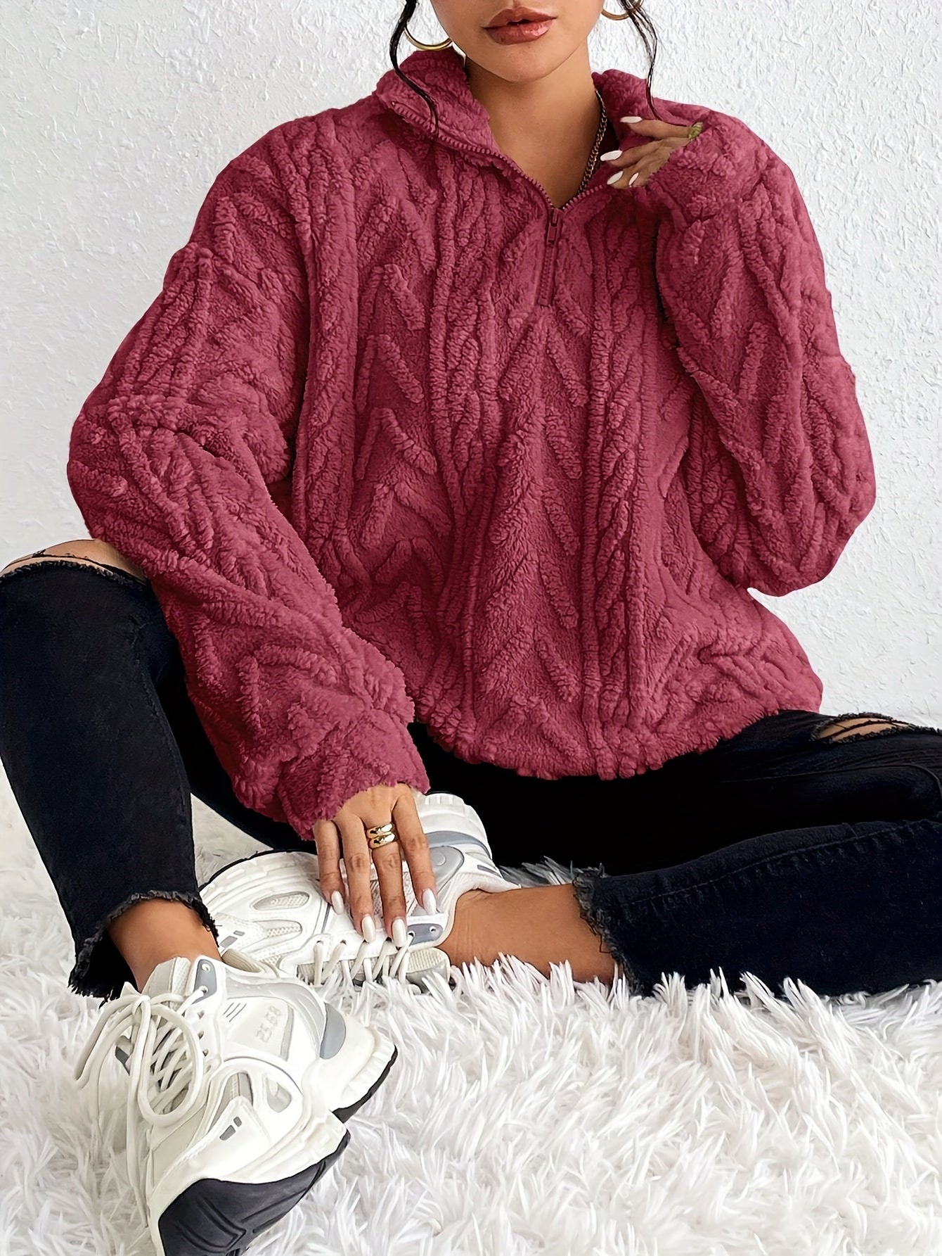ALEXIS | Fleece jumper with relaxed fit