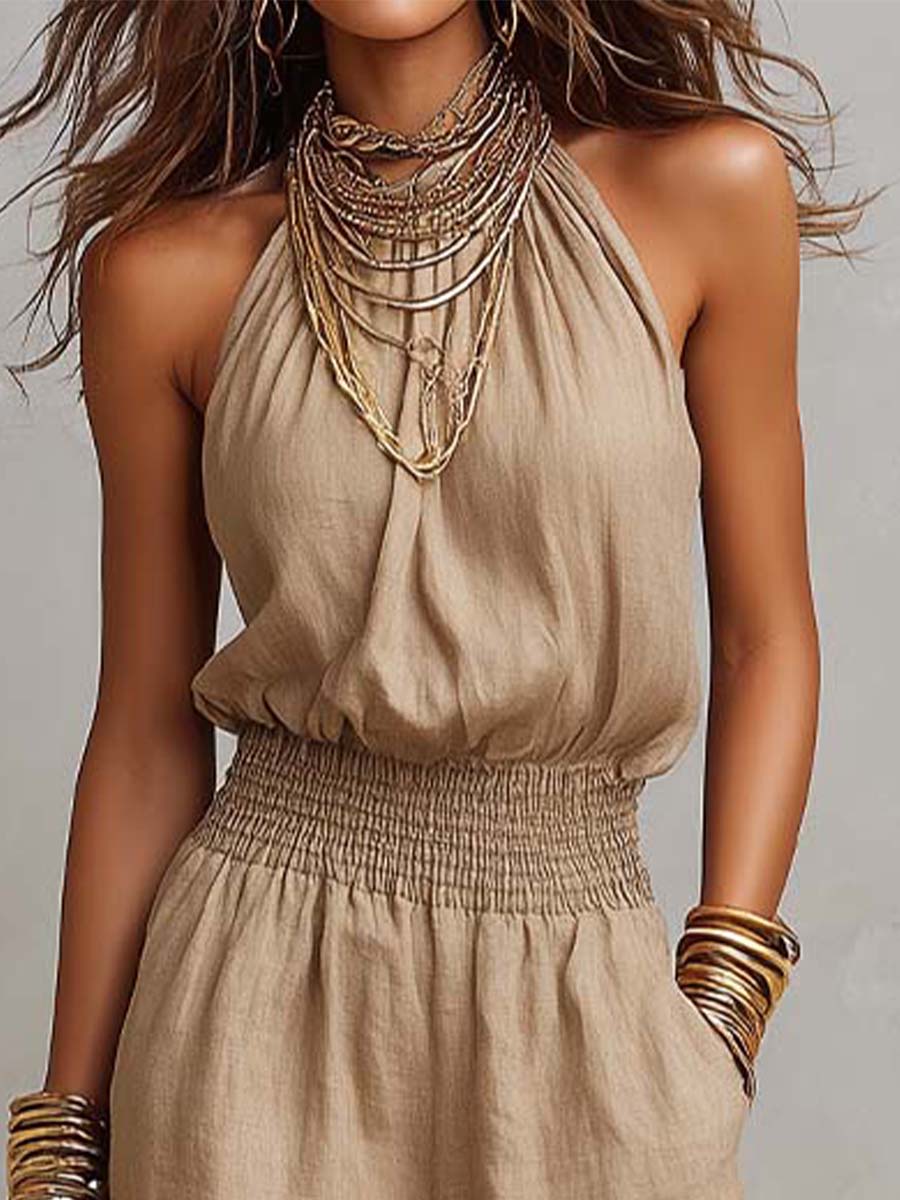 LORAINE | Jumpsuit with halter neckline