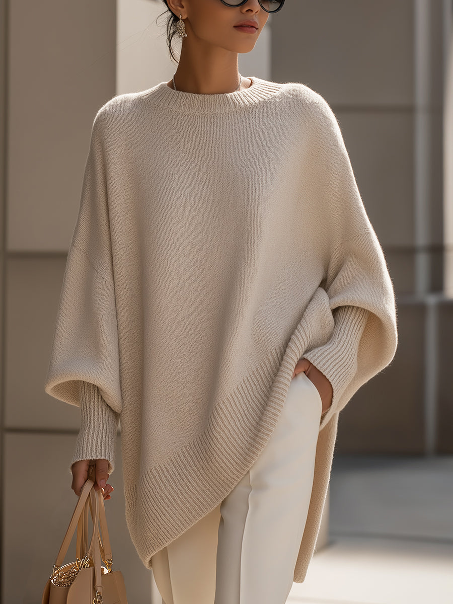 SIENNA | Oversized jumper with ribbed neckline