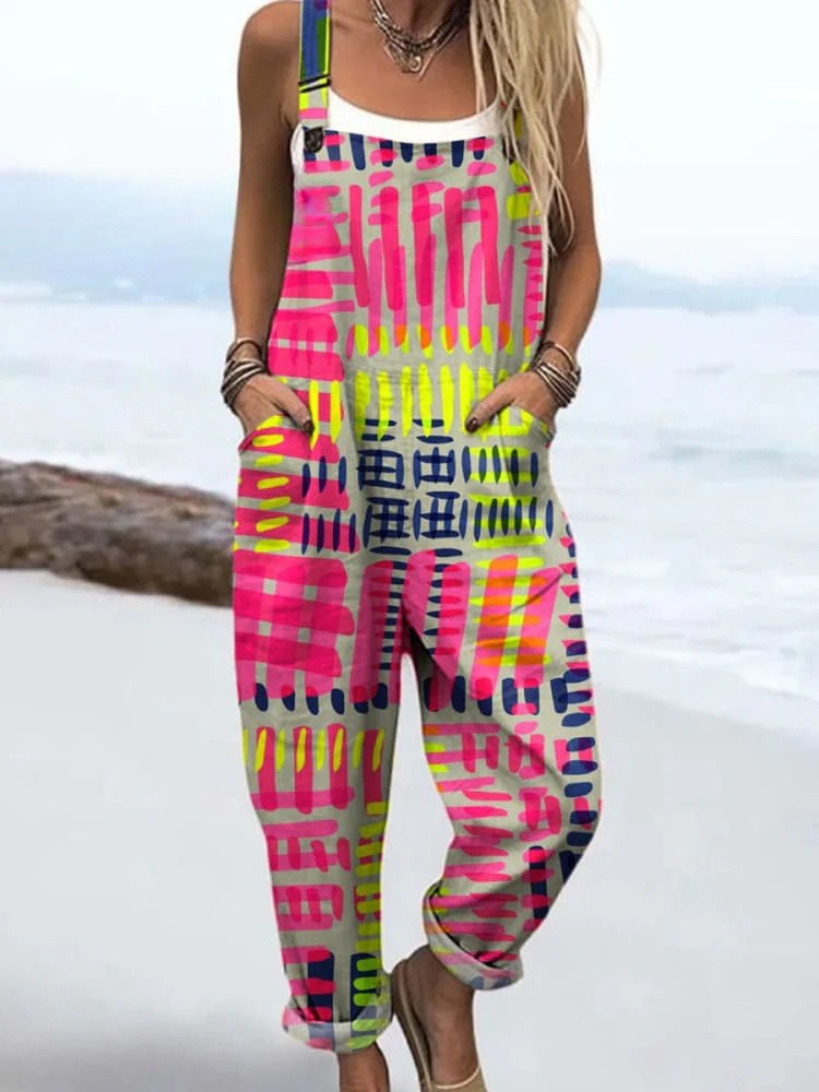 ALEXIS | Jumpsuit with grid-print pattern