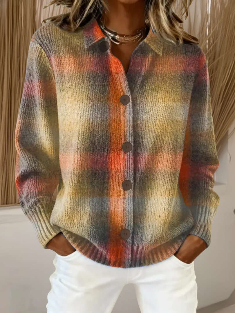 RHODA | Cardigan with check pattern