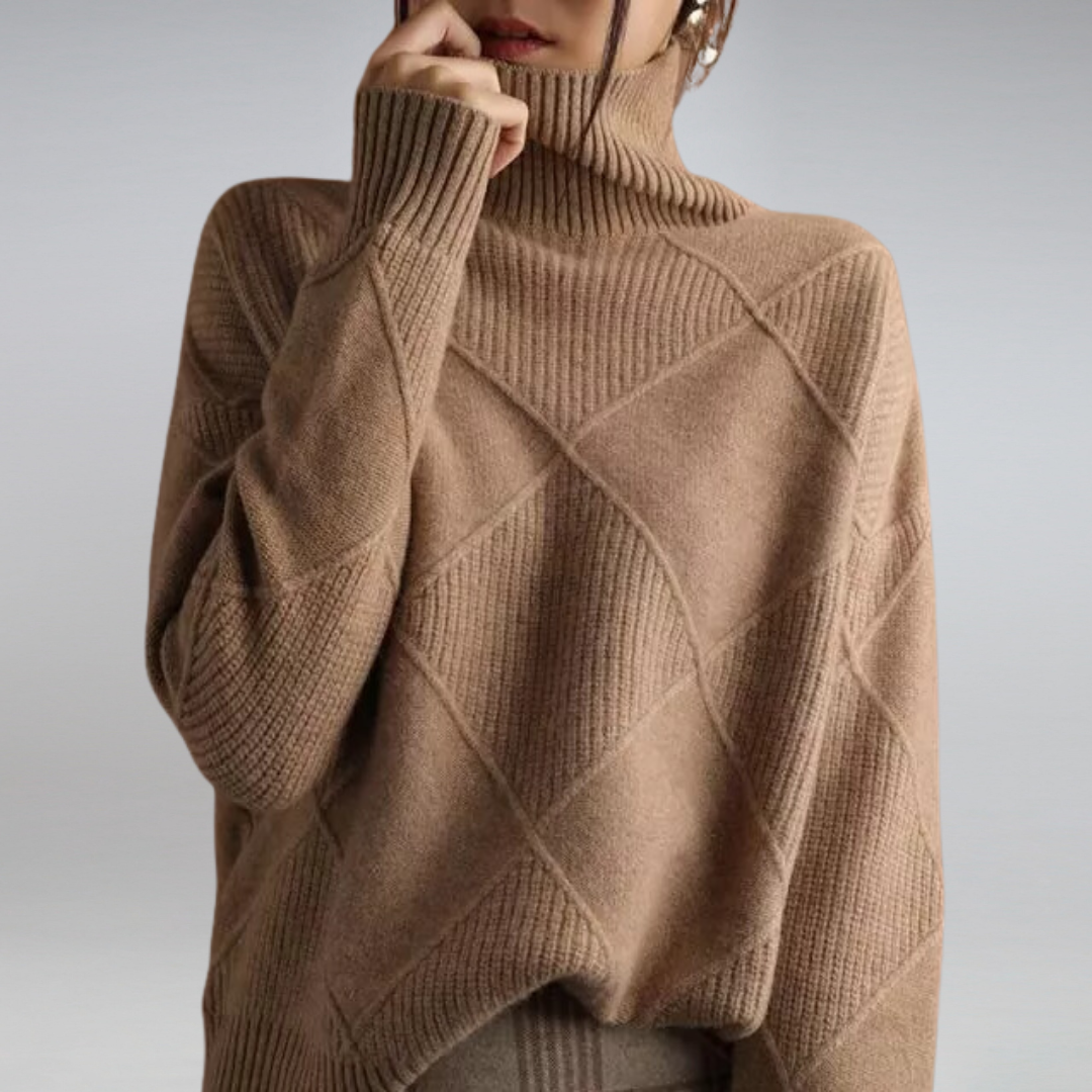 HOLLY | Polo neck jumper with ribbed collar